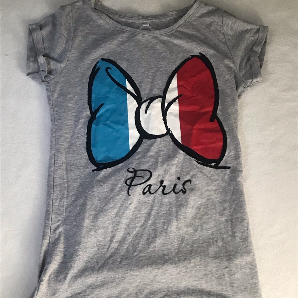 Gray Minnie Mouse Bow Paris Shirt